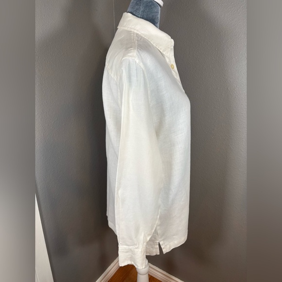 Ralph Lauren 100% Linen Creamy White Button Down Shirt Size S - Picture 7 of 11
